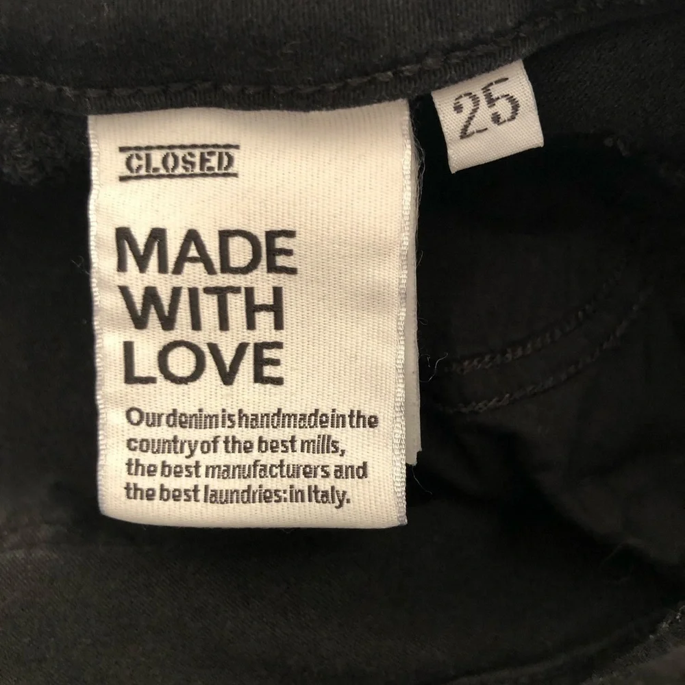 Closed Anthropologie Skinny Pusher 1920 Jeans Black Made In Italy Size 25 - Picture 6 of 14